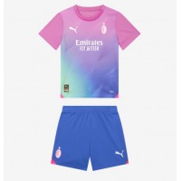 AC Milan Replika babykläder Tredjeställ Barn 2023-24 Kortärmad (+ korta byxor)